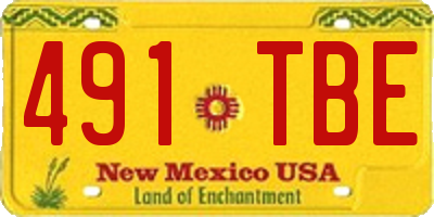NM license plate 491TBE