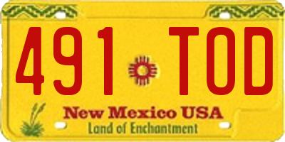 NM license plate 491TOD