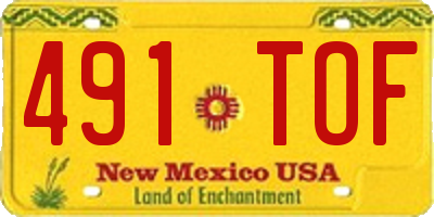 NM license plate 491TOF