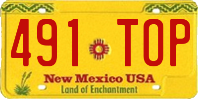 NM license plate 491TOP