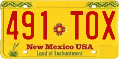 NM license plate 491TOX