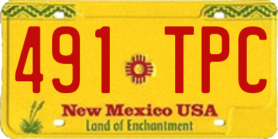 NM license plate 491TPC