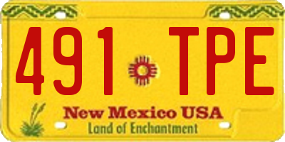 NM license plate 491TPE