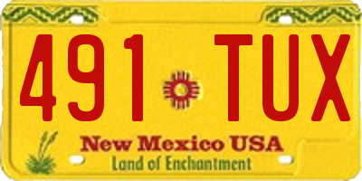 NM license plate 491TUX