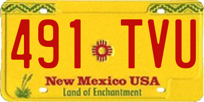 NM license plate 491TVU