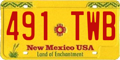 NM license plate 491TWB