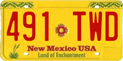 NM license plate 491TWD