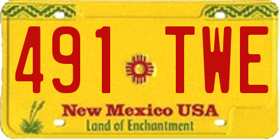 NM license plate 491TWE