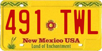 NM license plate 491TWL