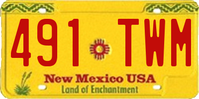 NM license plate 491TWM