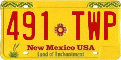 NM license plate 491TWP