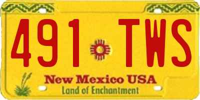NM license plate 491TWS