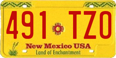 NM license plate 491TZO