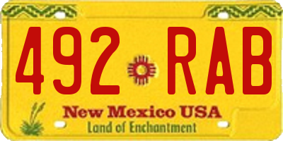 NM license plate 492RAB