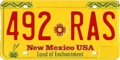 NM license plate 492RAS