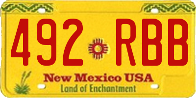 NM license plate 492RBB