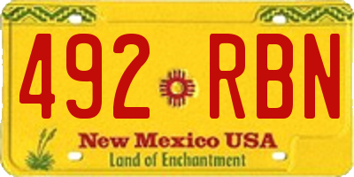NM license plate 492RBN