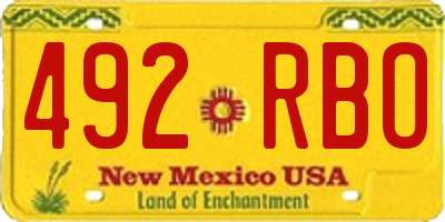 NM license plate 492RBO