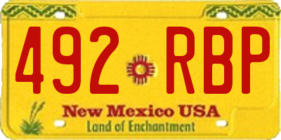 NM license plate 492RBP
