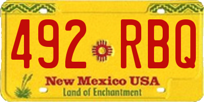 NM license plate 492RBQ