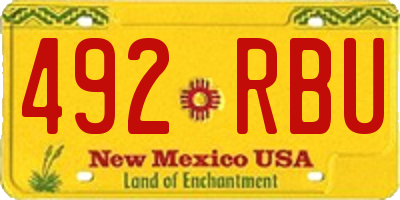 NM license plate 492RBU
