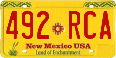 NM license plate 492RCA