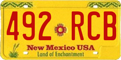 NM license plate 492RCB