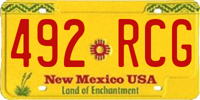 NM license plate 492RCG