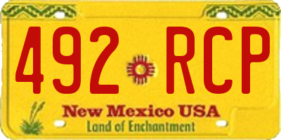 NM license plate 492RCP