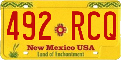 NM license plate 492RCQ
