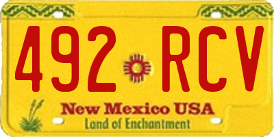 NM license plate 492RCV