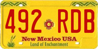 NM license plate 492RDB