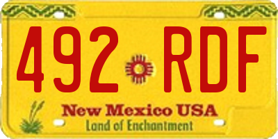 NM license plate 492RDF
