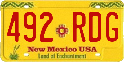 NM license plate 492RDG