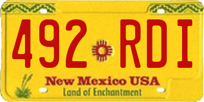 NM license plate 492RDI