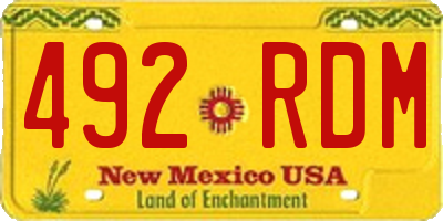NM license plate 492RDM