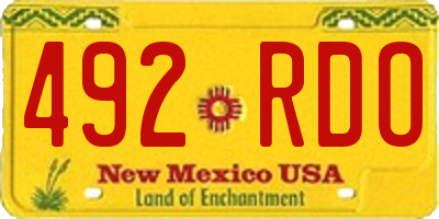 NM license plate 492RDO