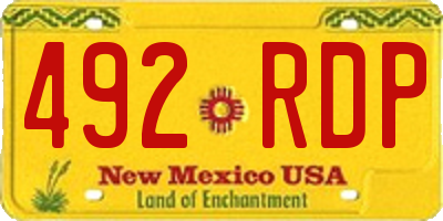 NM license plate 492RDP