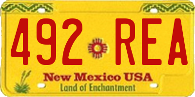 NM license plate 492REA