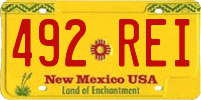 NM license plate 492REI