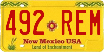 NM license plate 492REM