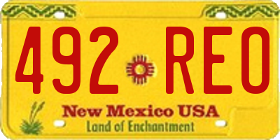 NM license plate 492REO