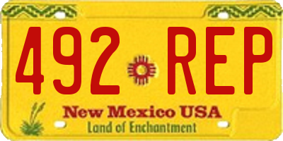 NM license plate 492REP