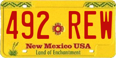 NM license plate 492REW