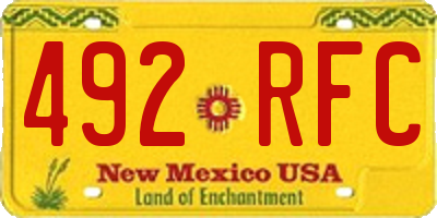 NM license plate 492RFC