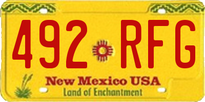 NM license plate 492RFG