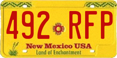 NM license plate 492RFP