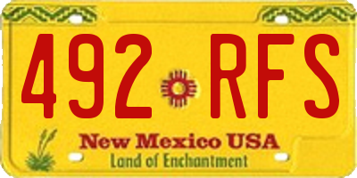 NM license plate 492RFS