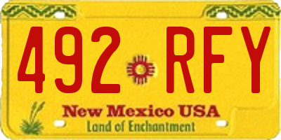 NM license plate 492RFY