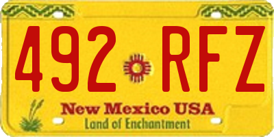 NM license plate 492RFZ